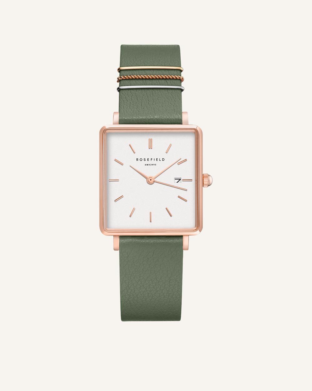 Olive green Rose gold Strap leftcolumn