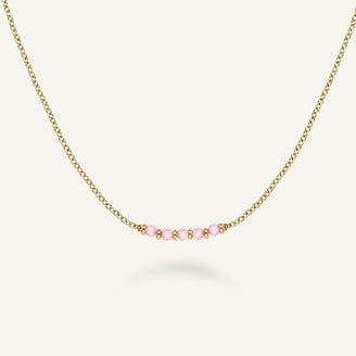 5 Stone Necklace Pink leftcolumn