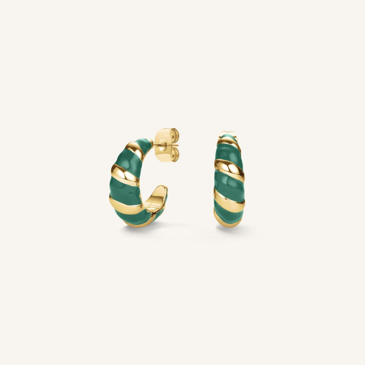 Emerald Croissant Hoops leftcolumn
