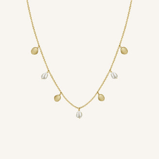 Multi shell and pearl necklace JMSPNS-J162,leftcolumn