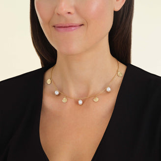 Multi shell and pearl necklace JMSPNS-J162,leftcolumn