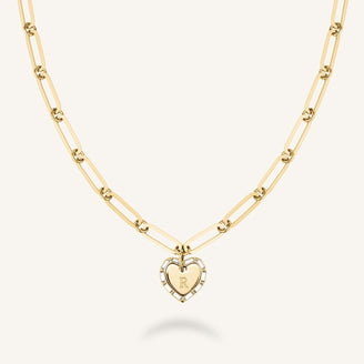 Heart Baguette Necklace JNHBG-J1148, leftcolumn