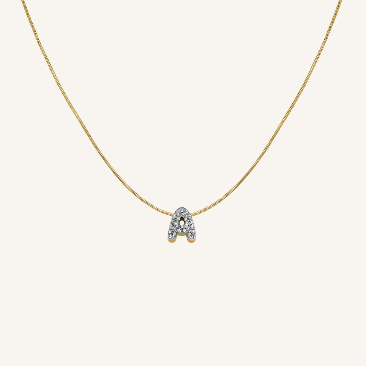 Crystal Letter A Necklace leftcolumn
