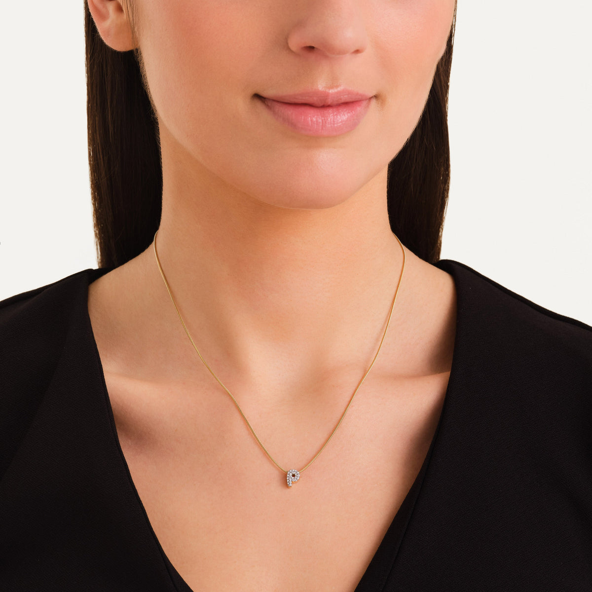 Crystal Letter P Necklace leftcolumn