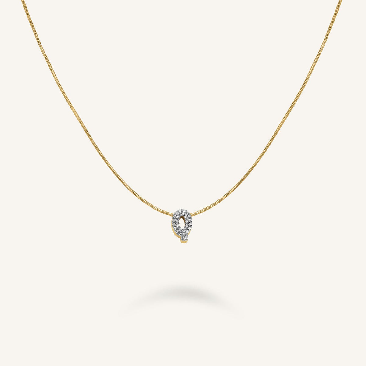 Crystal Letter Q Necklace leftcolumn