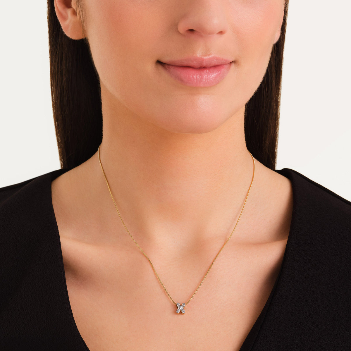 Crystal Letter X Necklace leftcolumn